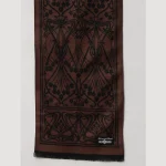 Super Soft Brown Wool Scarf Indian Made Floral Muffler - Image 6