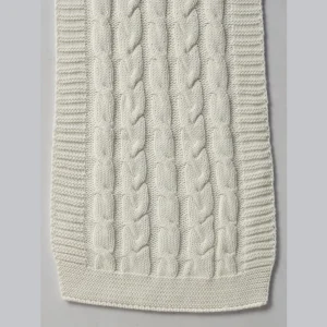 White Knitted Soft Wool Neck Wraps Winter Scarf - Image 6