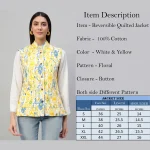Winter Clothing Reversible Quilted Cotton Jacket Yellow Floral - Image 11