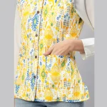 Winter Clothing Reversible Quilted Cotton Jacket Yellow Floral - Image 6