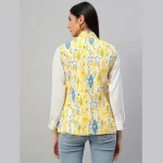 Winter Clothing Reversible Quilted Cotton Jacket Yellow Floral - Image 9