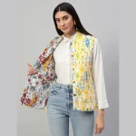 Winter Clothing Reversible Quilted Cotton Jacket Yellow Floral