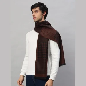 Winter Comfortable Neck Wraps Men's Brown Checks Scarf - Image 3