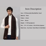 Winter Comfortable Neck Wraps Men's Brown Checks Scarf - Image 7
