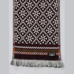 Winter Maroon Fair Isle Wool Wrap Scarf For Women - Image 6