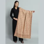 Winter Neck Wrap Beige Paisley Wool Stole - Image 2