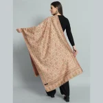Winter Neck Wrap Beige Paisley Wool Stole - Image 6