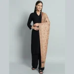 Winter Neck Wrap Beige Paisley Wool Stole - Image 3