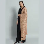 Winter Neck Wrap Beige Paisley Wool Stole - Image 4