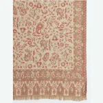 Winter Neck Wrap Beige Paisley Wool Stole - Image 7