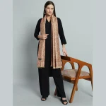 Winter Neck Wrap Beige Paisley Wool Stole