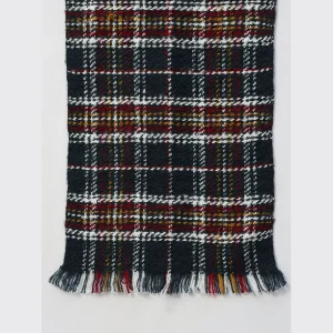Winter Scarf Women Neck Wraps Blue Check Muffler - Image 6