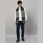 Winter Stylish Green Checks Wool Scarf - Image 4