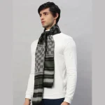 Winter Stylish Green Checks Wool Scarf - Image 3