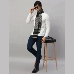 Winter Stylish Green Checks Wool Scarf - Image 2