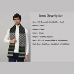 Winter Stylish Green Checks Wool Scarf - Image 7
