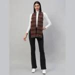 Winter Warm & Soft Wool Scarf Brown Checks - Image 3