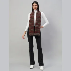 Winter Warm & Soft Wool Scarf Brown Checks - Image 3
