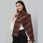 Winter Warm & Soft Wool Scarf Brown Checks - Image 4