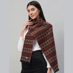 Winter Warm & Soft Wool Scarf Brown Checks - Image 4
