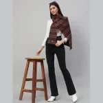 Winter Warm & Soft Wool Scarf Brown Checks - Image 2