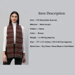 Winter Warm & Soft Wool Scarf Brown Checks - Image 7