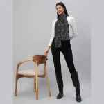 Woman's Green Abstract Wraps Scarves - Image 4