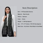 Woman's Green Abstract Wraps Scarves - Image 7