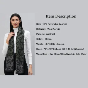 Woman's Green Abstract Wraps Scarves - Image 7