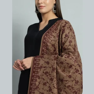 Women Beige Paisley Soft Wool Shawl Great Gift - Image 5