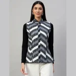 Women Double Side Wear Black Color Quilted Jacket - Image 10