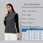 Women Double Side Wear Black Color Quilted Jacket - Image 11