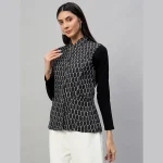 Women Double Side Wear Black Color Quilted Jacket - Image 4