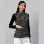 Women Double Side Wear Black Color Quilted Jacket - Image 5