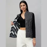 Women Double Side Wear Black Color Quilted Jacket