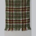 Women Green Reversible Checked Plaid Scarves - Image 6