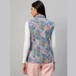 Women Reversible Quilted Cotton Jacket Blue Floral - Image 10
