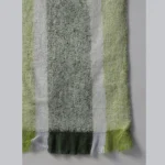Women Warm Thick Scarf Green Striped - Image 6