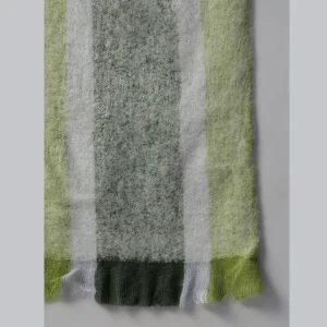 Women Warm Thick Scarf Green Striped - Image 6