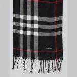 Women Winter Black Plaid Check Scarf 72"x14" - Image 6