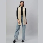 Women's Beige Knitted Reversible Scarves - Image 3
