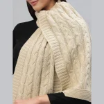 Women's Beige Knitted Reversible Scarves - Image 5
