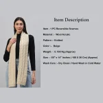 Women's Beige Knitted Reversible Scarves - Image 7