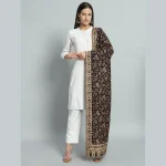 Women's Black Paisley Wool Warm Stole Winter Wrap - Image 3