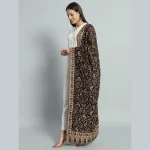 Women's Black Paisley Wool Warm Stole Winter Wrap - Image 4