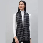 Women's Blue Check Warm Wool Scarf