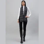 Women's Blue Check Warm Wool Scarf - Image 3