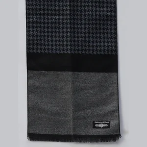 Women's Blue Geometric Cashmere Scarf - Image 6
