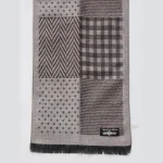 Women's Brown Check Wool Scarfs 70"x12" - Image 6