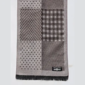 Women's Brown Check Wool Scarfs 70"x12" - Image 6